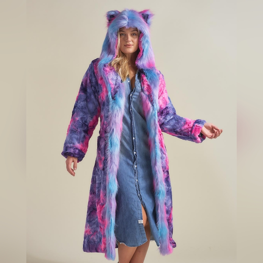Spirithoods Classic Women's Long Faux Fur Coat | Cotton Candy Kitty Size Small